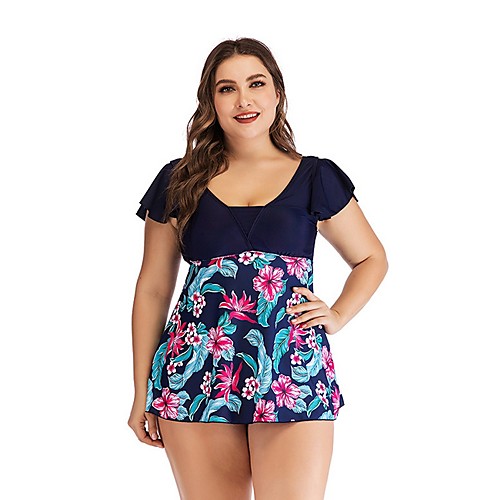 

Women's Red Blue Black Tankini Swimwear Swimsuit - Geometric S M L Red