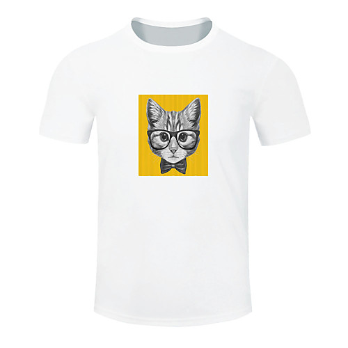 

Men's Women's Running T-Shirt Workout Shirt Round Neck Running Active Training Jogging Breathable Quick Dry Moisture Wicking Sportswear Cat Plus Size Tee / T-shirt Top Short Sleeve Activewear