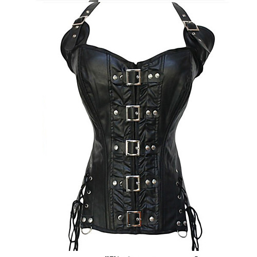 

Women's Lace Up Corset Set - Sexy / Punk, Buckle / Tie Back Black Camel S M L