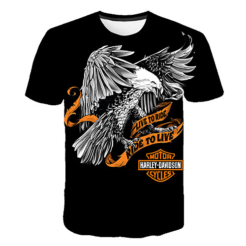 

Men's Daily Going out Vintage T-shirt - Geometric / 3D / Animal Print Black