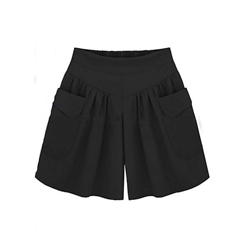 

Women's Basic Shorts Pants - Solid Colored Army Green Khaki Black L XL XXL