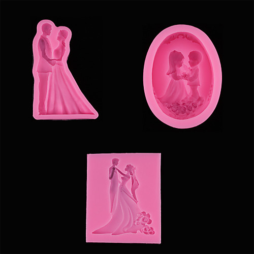 

1pcs Groom And Bride Wedding Silicone Fondant Baking Mold Insert Card Decoration DIY