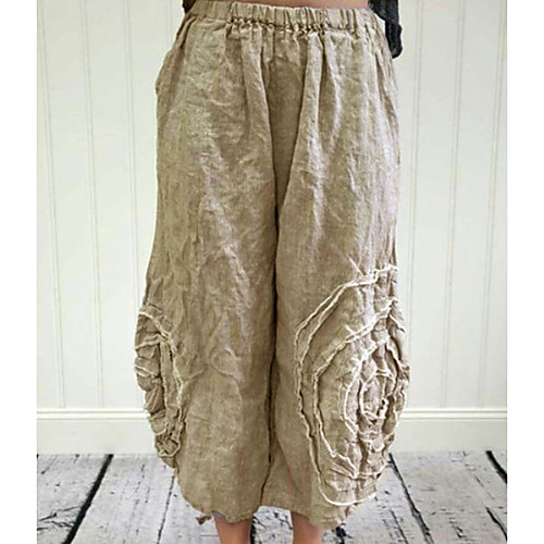 

Women's Basic Jogger Pants - Solid Colored Khaki Green Gray S M L