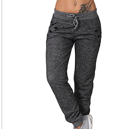 

Women's Basic Jogger Pants - Solid Colored Light gray Dark Gray S M L