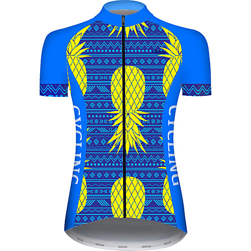 

21Grams Women's Short Sleeve Cycling Jersey BlueYellow Bike Jersey Top Mountain Bike MTB Road Bike Cycling UV Resistant Breathable Quick Dry Sports Clothing Apparel / Stretchy