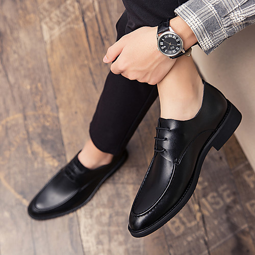 

Men's Leather Spring & Summer Classic / British Oxfords Walking Shoes Breathable Black