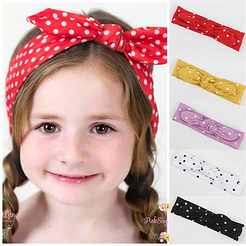 

Fabric Headbands Durag Kids Bowknot Elasticity For New Baby Holiday Stylish Active Yellow Gray Blushing Pink