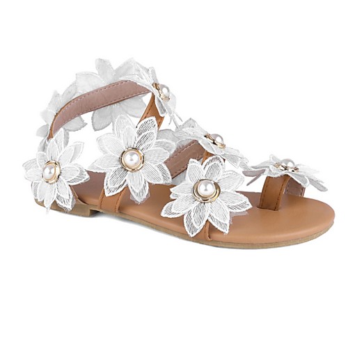 

Women's Sandals Flat Heel Open Toe Synthetics Summer White