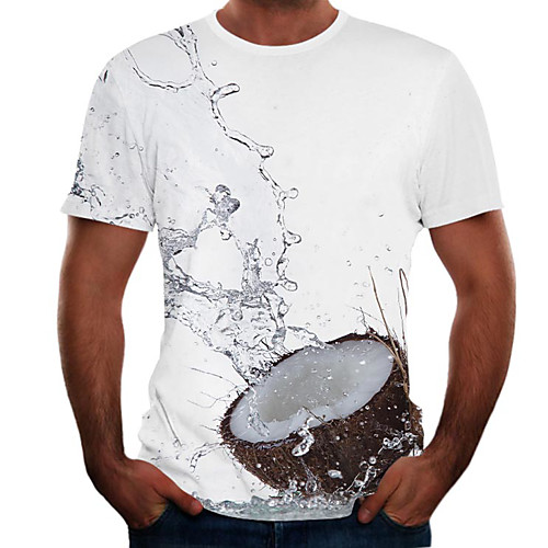 

Men's Plus Size Color Block 3D Print T-shirt Basic Street chic Daily Sports Round Neck Rainbow / Short Sleeve