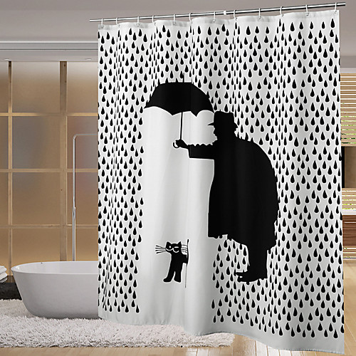 

Mildew Resistant Digital Printed Kitten 3D Waterproof Moisture-Proof And Environmentally Friendly Shower Curtain