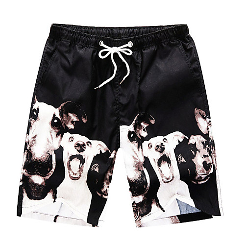 

Men's Sporty Basic Red White Black Swim Trunk Beach board shorts Swimwear Swimsuit - Color Block Abstract Animal Print L XL XXL Red