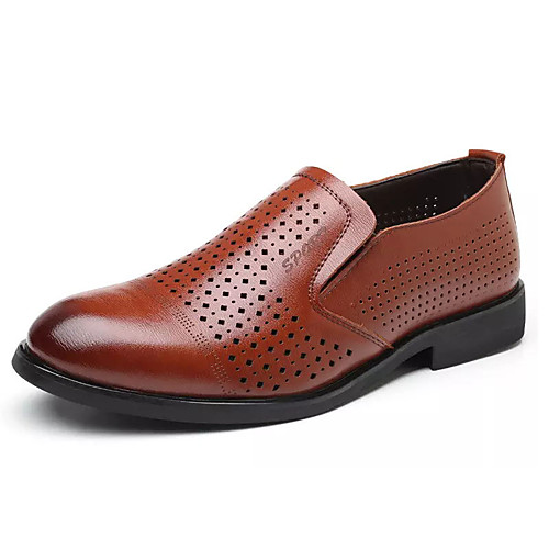 

Men's PU Summer Casual Loafers & Slip-Ons Non-slipping Brown / Black
