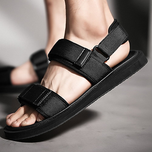 

Men's Cowhide Summer Sandals Non-slipping Black