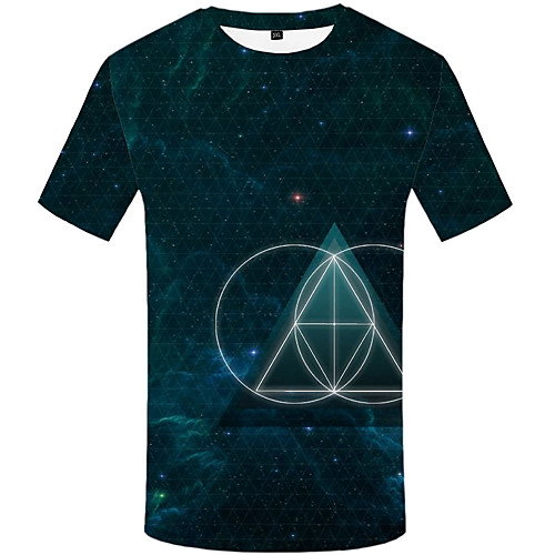 

Men's Daily Sports Basic / Street chic T-shirt - 3D / Graphic Print Black