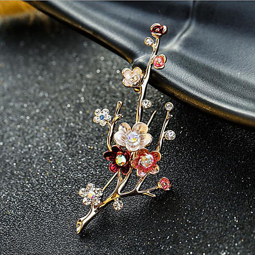 

Women's Cubic Zirconia Brooches Classic Paper Clip Stylish Simple Classic Brooch Jewelry Gold For Party Gift Daily Work Festival