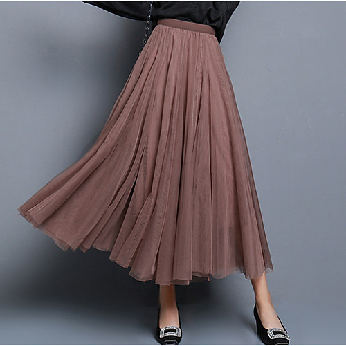 

Women's Swing Skirts - Solid Colored Blushing Pink Dusty Rose White XS S M
