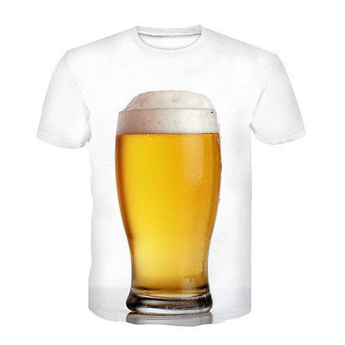 

Men's Party Club T-shirt - 3D / Beer Print White