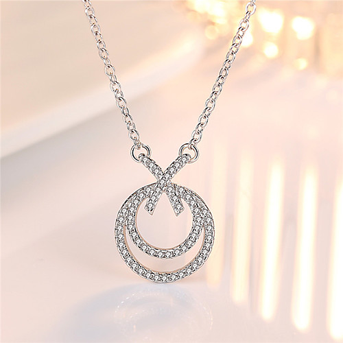 

Women's White Synthetic Diamond Pendant Necklace Chain Necklace Necklace Rolo Rabbit Punk Trendy Casual / Sporty Fashion Copper Silver Plated Silver 405 cm Necklace Jewelry 1pc For Anniversary Sport