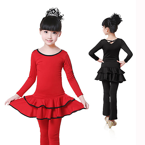 

Kids' Dancewear Unitards / Tops Girls' Training / Performance Spandex Criss Cross Long Sleeve Top