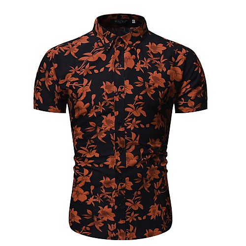

Men's Holiday Tropical Shirt - Geometric Print Yellow