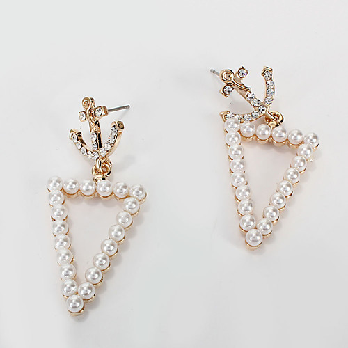 

Women's Pearl Hoop Earrings Classic Love Classic Vintage Pearl Earrings Jewelry White For Gift Daily 1 Pair
