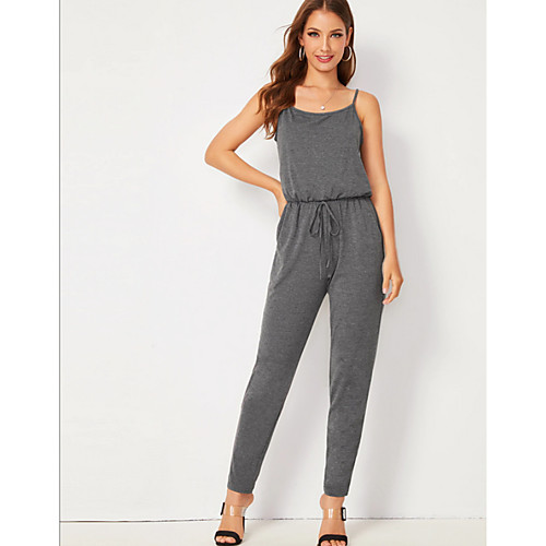 

Women's Gray Jumpsuit Onesie, Solid Colored S M L