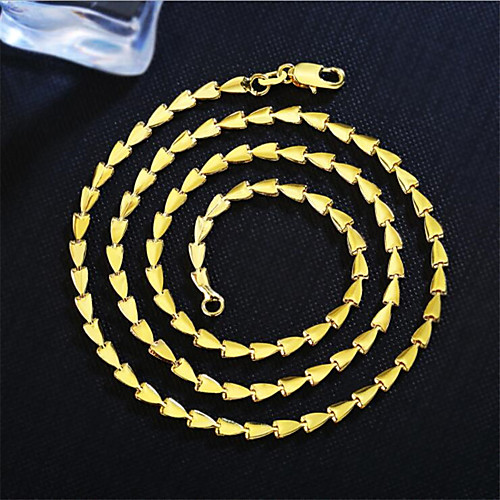 

Men's Women's Chain Necklace Classic Flower Fashion Copper Gold 45 cm Necklace Jewelry 1pc For