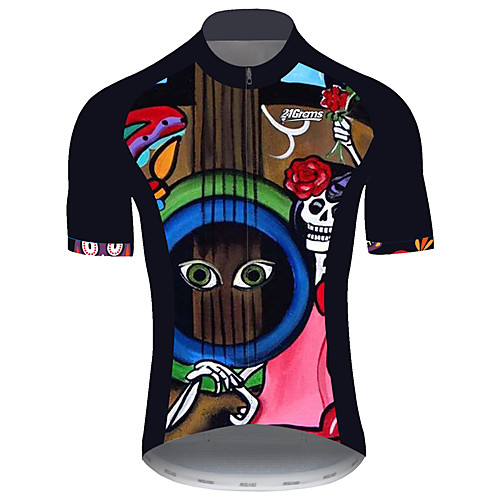 

21Grams Men's Short Sleeve Cycling Jersey Black / Red Bike Jersey Top Mountain Bike MTB Road Bike Cycling UV Resistant Breathable Quick Dry Sports Clothing Apparel / Stretchy