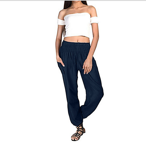 

Women's Basic Bloomers Pants - Solid Colored Wine Royal Blue Black S M L