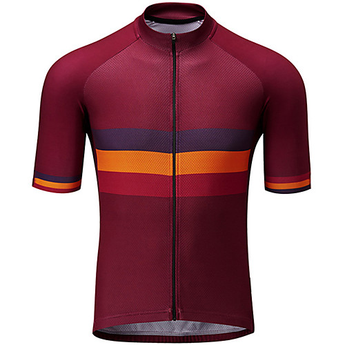 

21Grams Men's Short Sleeve Cycling Jersey Red / Yellow Bike Jersey Top Mountain Bike MTB Road Bike Cycling UV Resistant Breathable Quick Dry Sports Clothing Apparel / Stretchy