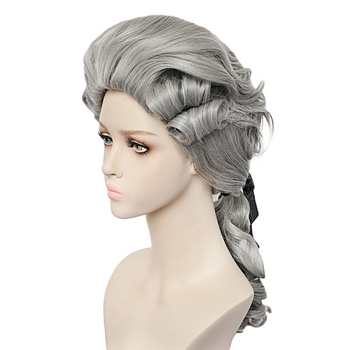 

Duchess Cosplay Wigs Men's Women's Asymmetrical 20 inch Heat Resistant Fiber Curly Silver Silver Anime