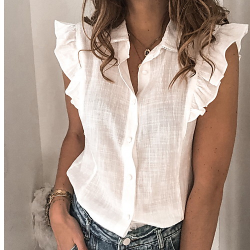 

Men's Solid Colored Shirt Sports White / Blue / Blushing Pink / Short Sleeve