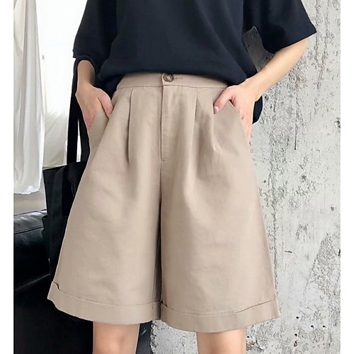 

Women's Basic Chinos Pants - Solid Colored Khaki Black S M L