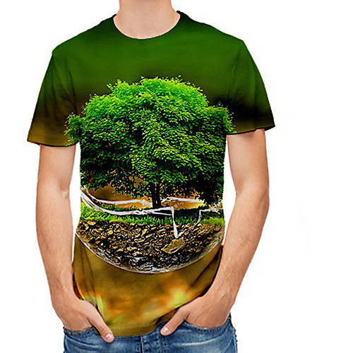 

Men's Daily Basic T-shirt - 3D Print Green