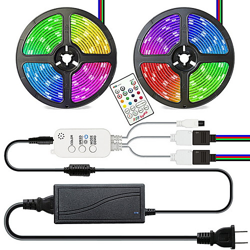 

10m Flexible LED Light Strips 300 LEDs SMD5050 Multi Color Decorative / TV Background 12 V