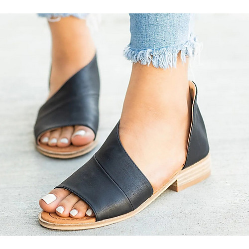 

Women's Sandals Chunky Heel Open Toe PU Summer Yellow / White / Brown