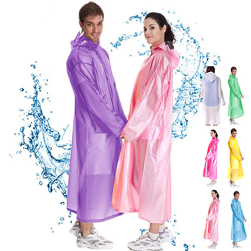 

Men's Women's Unisex Hiking Raincoat Poncho with Hoods Outdoor Waterproof Rainproof Portable Windproof Ultra Light (UL) Raincoat Poncho Camping Hiking Hunting Fishing White Purple Yellow M L Stretchy