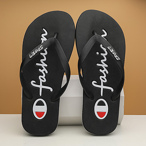 

Men's PU Summer Classic / Casual Slippers & Flip-Flops Walking Shoes Non-slipping Red / Black / Gray