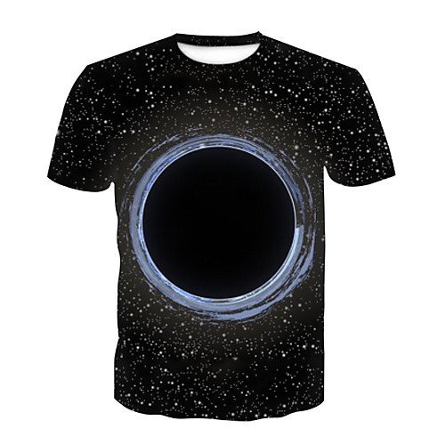 

Men's Daily Sports Basic T-shirt - Galaxy / Color Block / 3D Print Rainbow