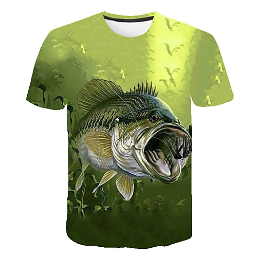 

Men's Daily Basic / Street chic T-shirt - Geometric / 3D Print Light Green