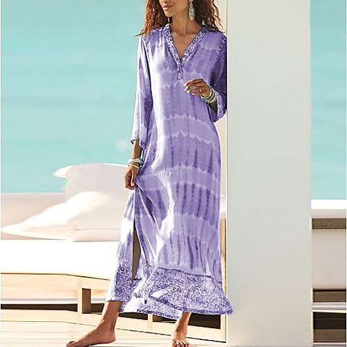 

Women's Purple Dress Elegant Shift Striped M L