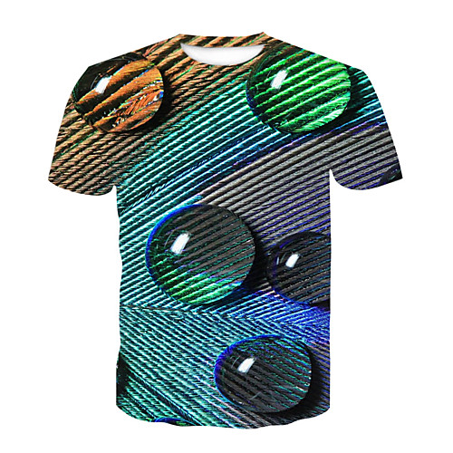 

Men's Daily Sports Basic T-shirt - Geometric / Color Block / 3D Print Rainbow