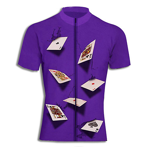 

Men's Daily Spring & Summer Regular Jacket, Geometric Stand Short Sleeve Polyester Purple