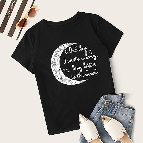 

Women's Daily T-shirt - Cartoon Black