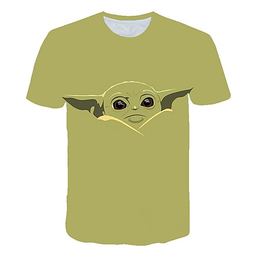 

Men's Daily Going out Basic / Street chic T-shirt - Geometric Print Khaki