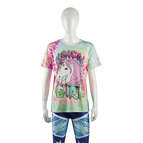 

Inspired by Galaxy T-shirt Terylene Unicorn Printing T-shirt For Men's / Women's