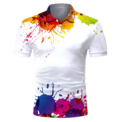 

Men's Club Weekend Rock / Exaggerated Polo - Color Block / 3D / Abstract Print White