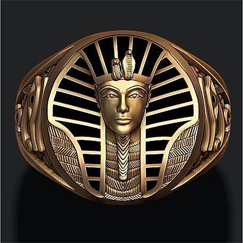 

Men's Ring 1pc Bronze Copper Round Vintage Gift Festival Jewelry Hollow Out Totem Series