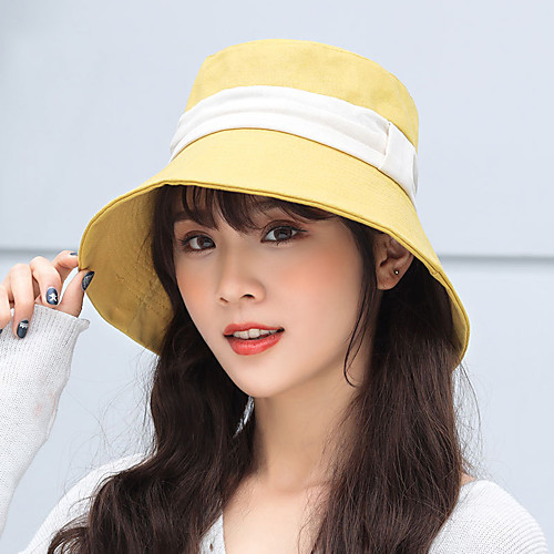 

Hiking Hat Fishing Hat Fisherman Hat Hat 1 PCS Portable Sunscreen UV Resistant Breathable Solid Color Cotton Autumn / Fall Spring Summer for Women's Camping / Hiking Hunting Fishing Yellow Red Khaki