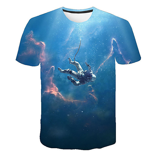 

Men's Daily Basic / Street chic T-shirt - Geometric / 3D Print Blue